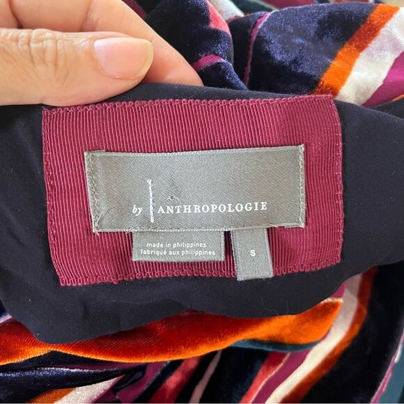 Anthropologie Tina Striped Velvet Midi Dress S NWOT - Picture 10 of 12